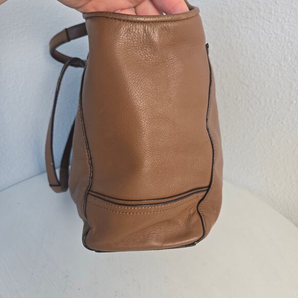 Coach Pebbled Leather Tote Purse Tan/Caramel Brown Gold Hardware F25205 - Picture 5 of 14